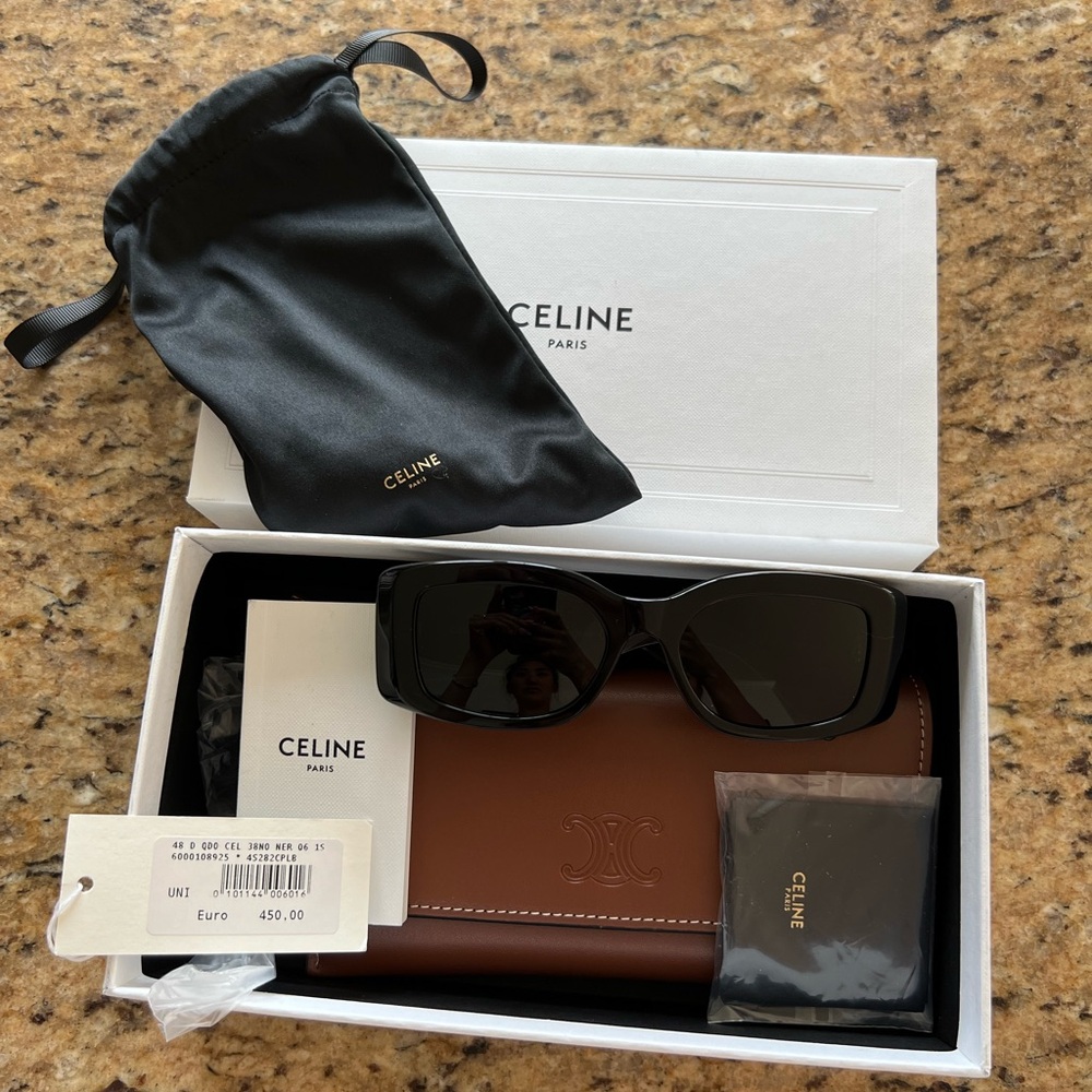Celine TRIOMPHE XL 01 SUNGLASSES IN ACETATE BLACK